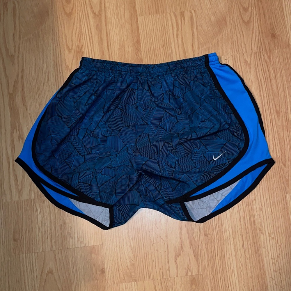 Blue and black Nike shorts